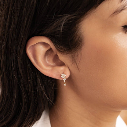 Radiant Bloom Drop Earrings Sterling Silver