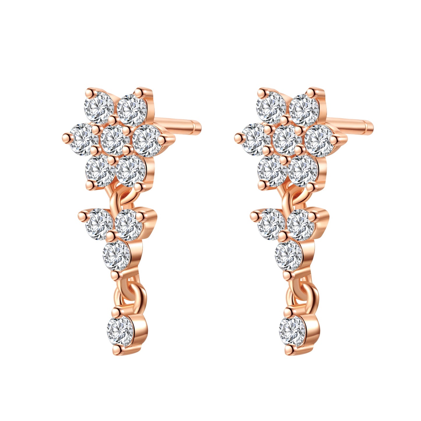 Radiant Bloom Drop Earrings Sterling Silver