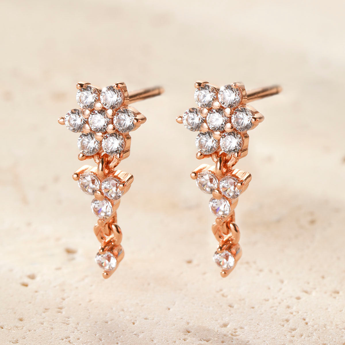 Radiant Bloom Drop Earrings Sterling Silver