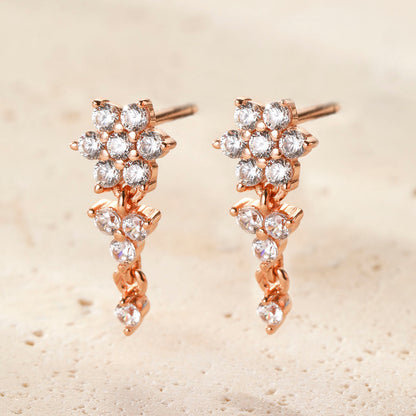 Radiant Bloom Drop Earrings Sterling Silver