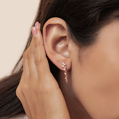 Radiant Blossom Chain Earrings Sterling Silver