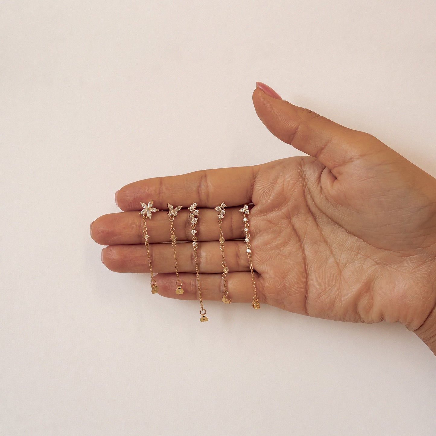 Radiant Blossom Chain Earrings Sterling Silver