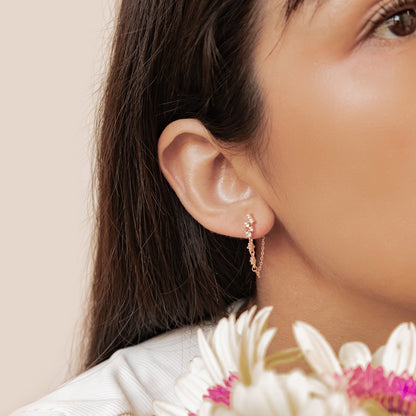 Radiant Blossom Chain Earrings Sterling Silver