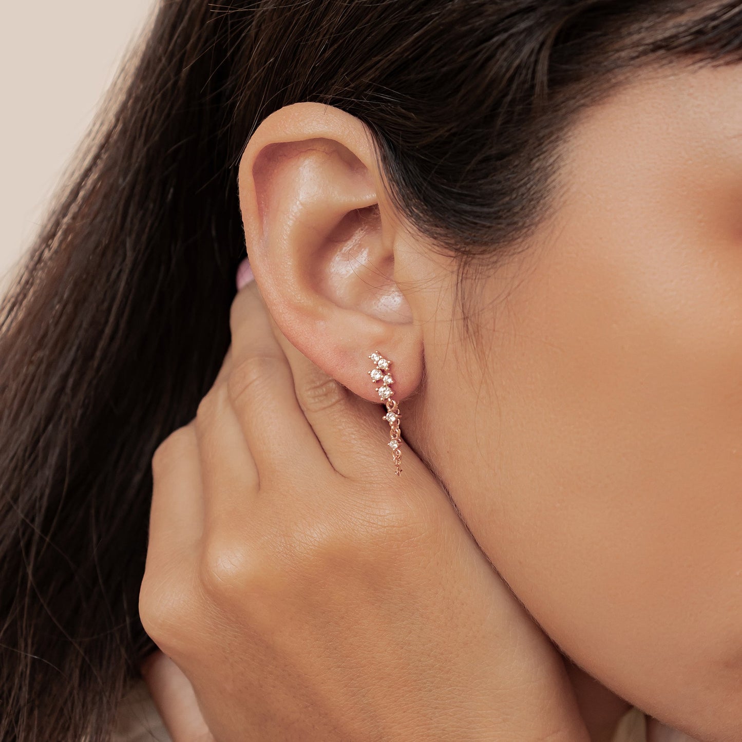 Radiant Blossom Chain Earrings Sterling Silver