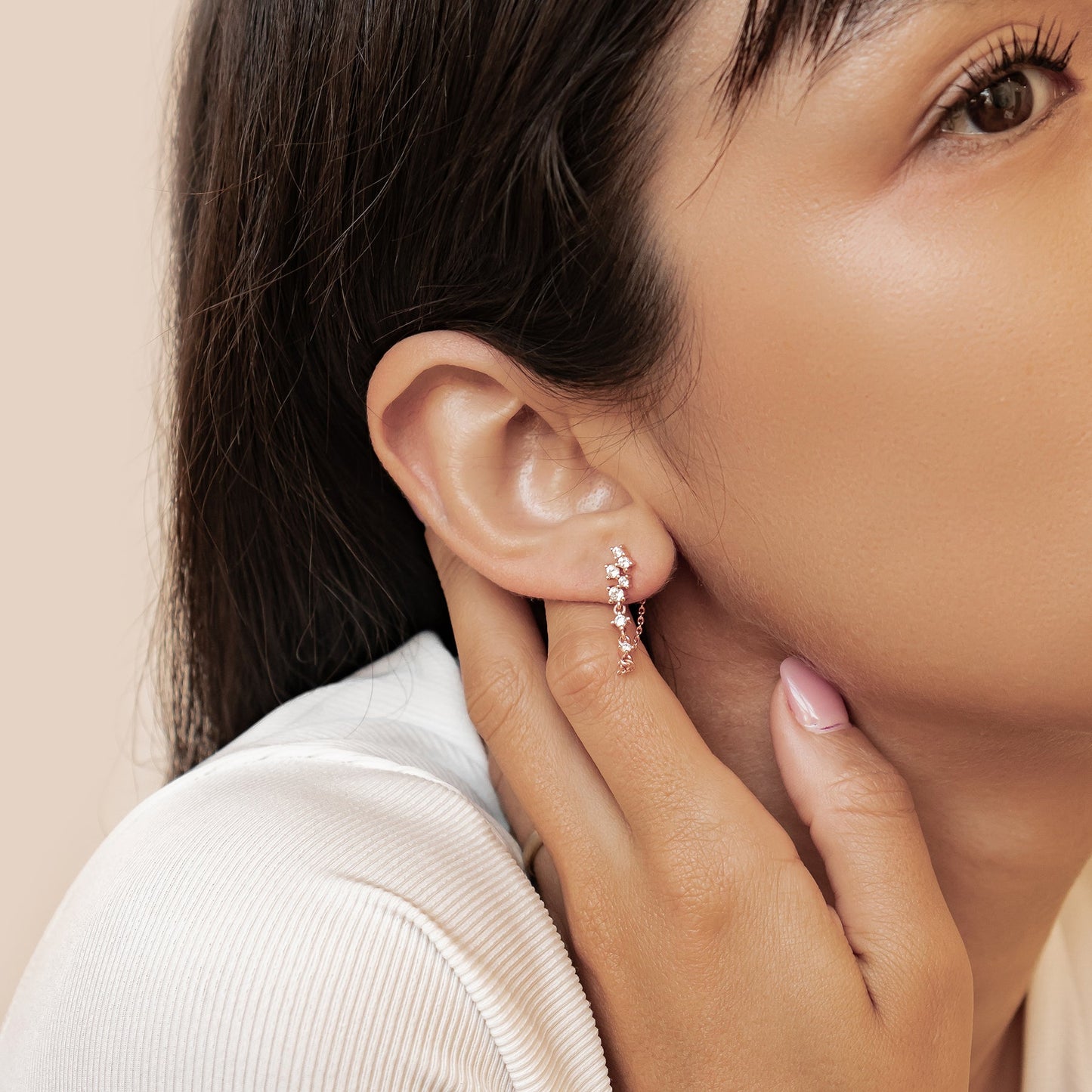 Radiant Blossom Chain Earrings Sterling Silver