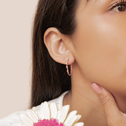 Radiant Blossom Chain Earrings Sterling Silver