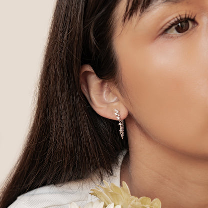 Radiant Blossom Chain Earrings Sterling Silver