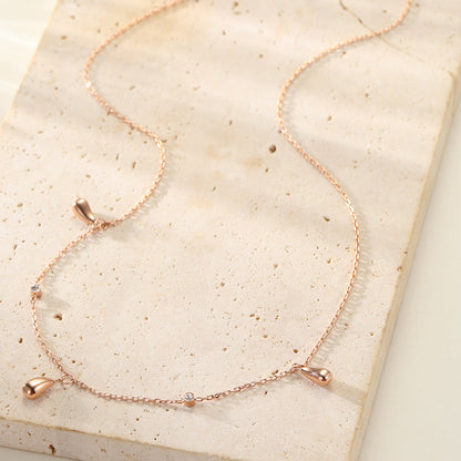 Raindrop & Sparkle Chain Necklace Waterproof