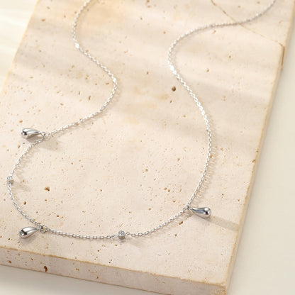 Raindrop & Sparkle Chain Necklace Waterproof