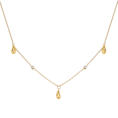 Raindrop & Sparkle Chain Necklace Waterproof