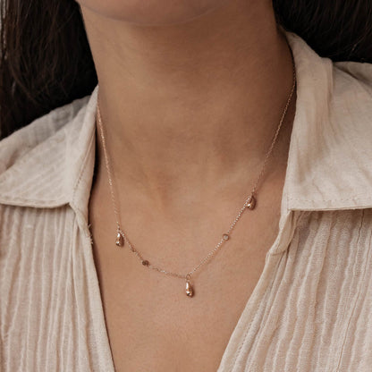 Raindrop & Sparkle Chain Necklace Waterproof