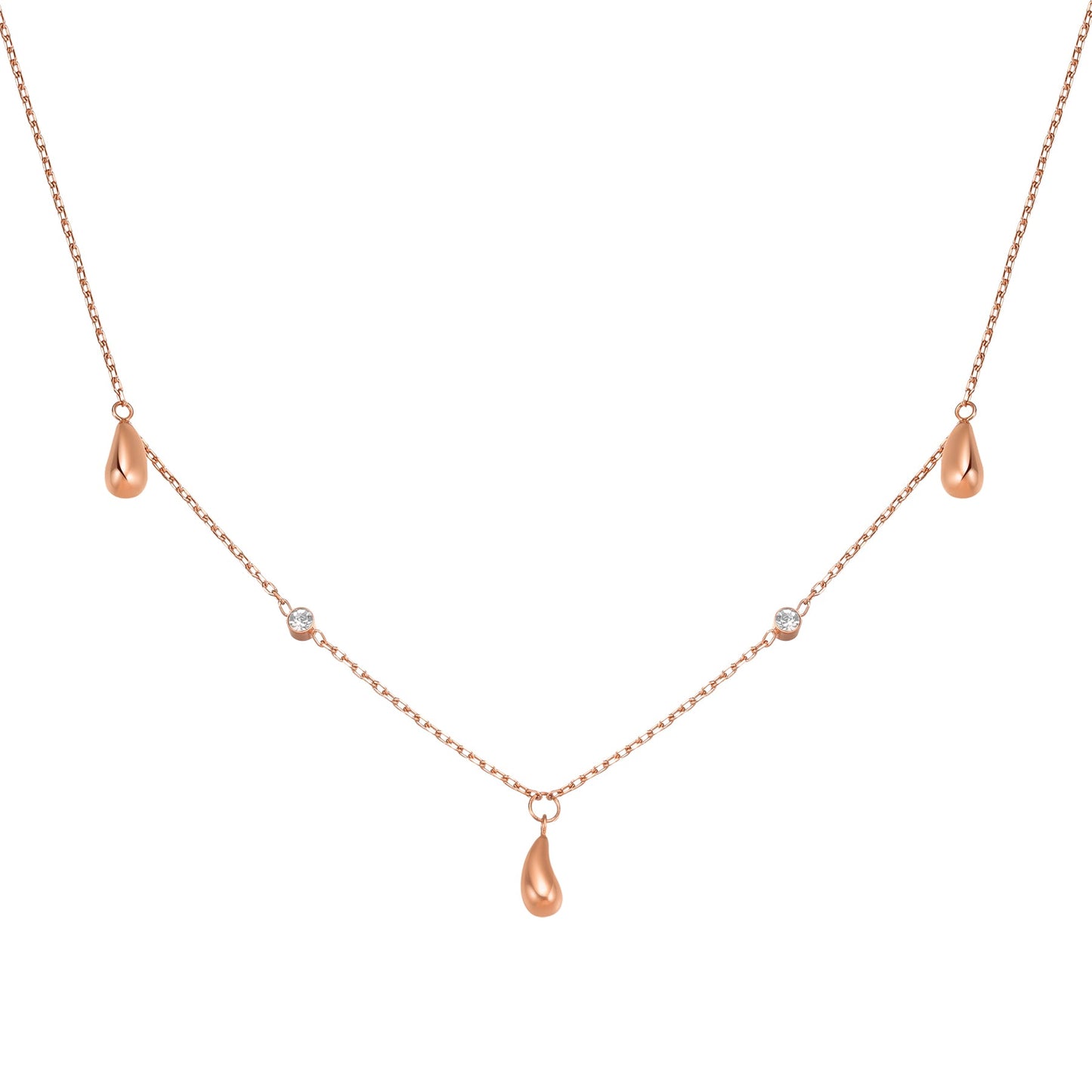 Raindrop & Sparkle Chain Necklace Waterproof