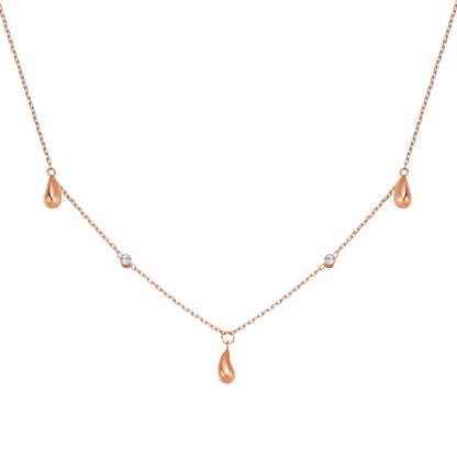 Raindrop & Sparkle Chain Necklace Waterproof