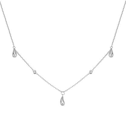 Raindrop & Sparkle Chain Necklace Waterproof
