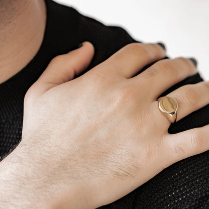 Rectangular Signet Ring Men Stainless Steel