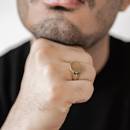 Rectangular Signet Ring Men Stainless Steel