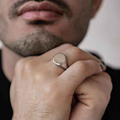 Rectangular Signet Ring Men Stainless Steel