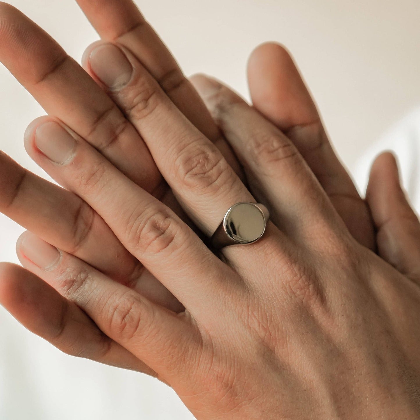 Rectangular Signet Ring Men Stainless Steel
