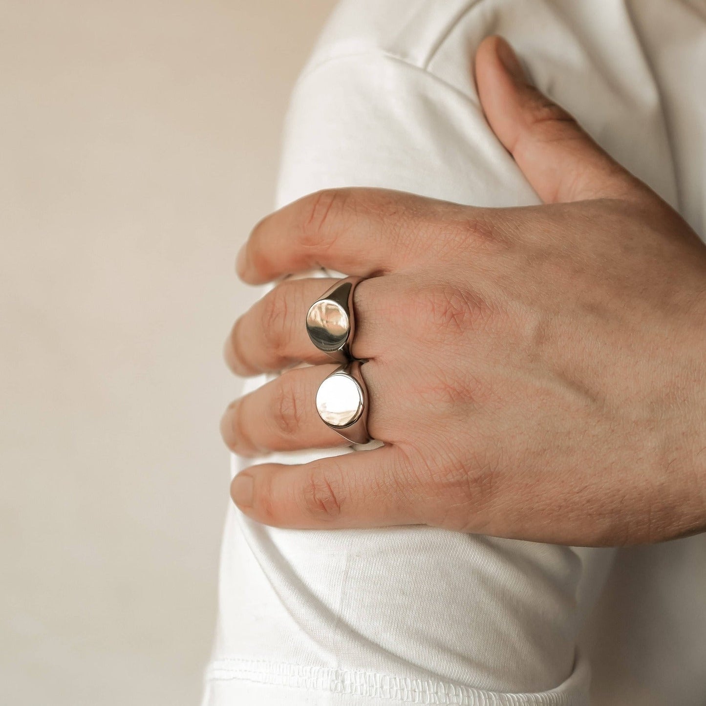 Rectangular Signet Ring Men Stainless Steel