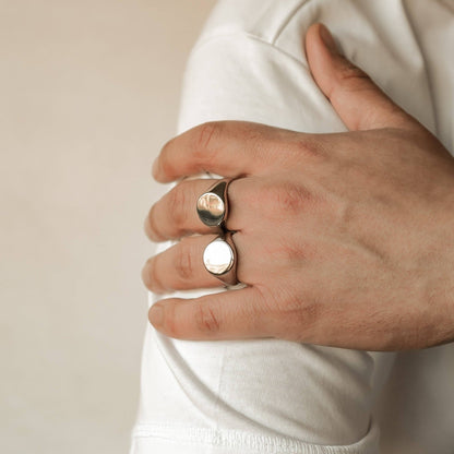 Rectangular Signet Ring Men Stainless Steel