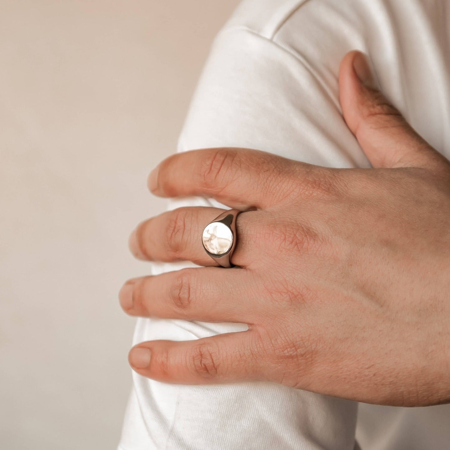 Rectangular Signet Ring Men Stainless Steel