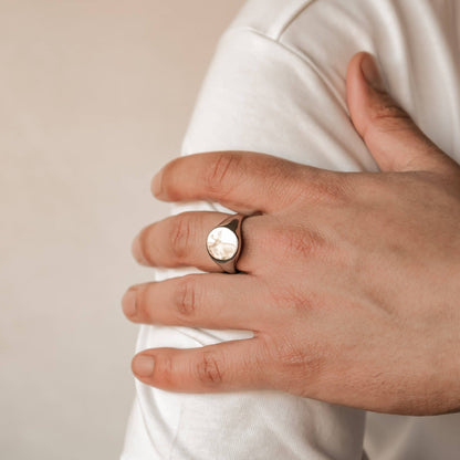 Rectangular Signet Ring Men Stainless Steel