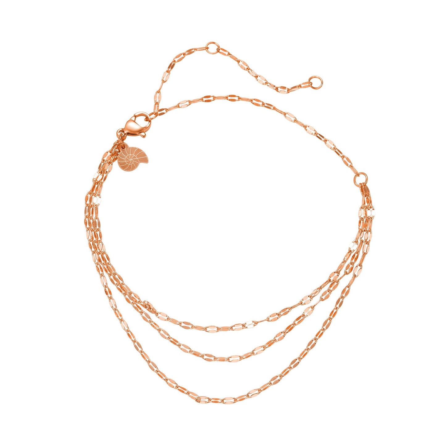 Rolo Trio Chain Anklet – Waterproof