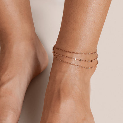 Rolo Trio Chain Anklet – Waterproof
