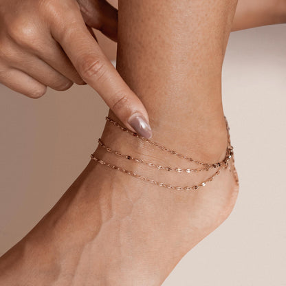 Rolo Trio Chain Anklet – Waterproof