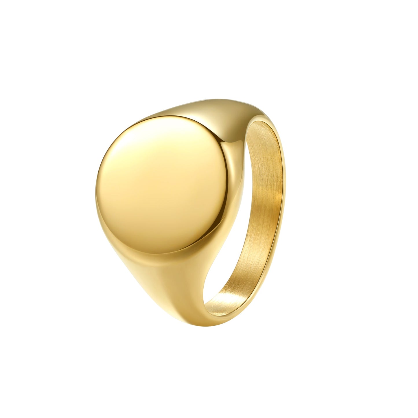 Round Signet Ring Men Stainless Steel