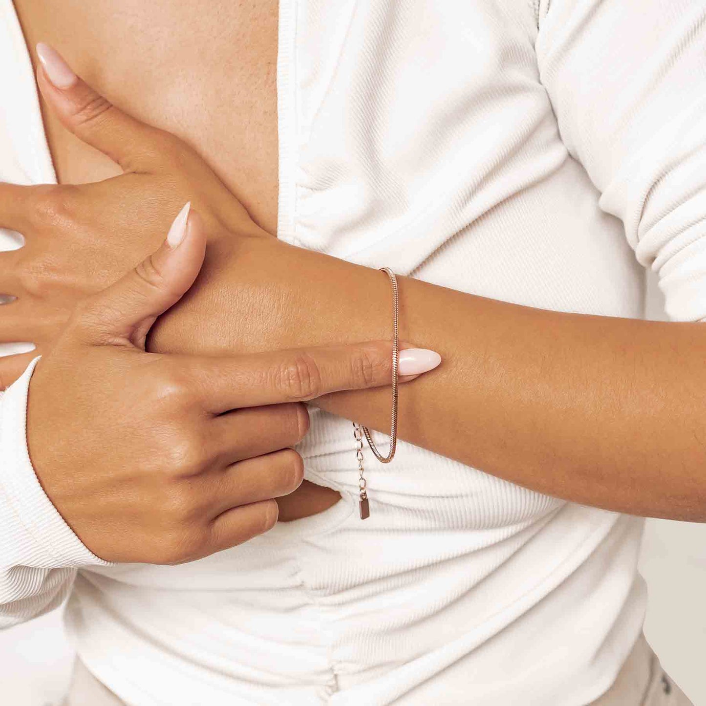 Round Snake Chain Bracelet Rose Gold