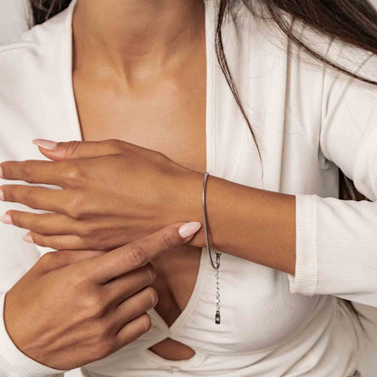 Round Snake Chain Bracelet Silver