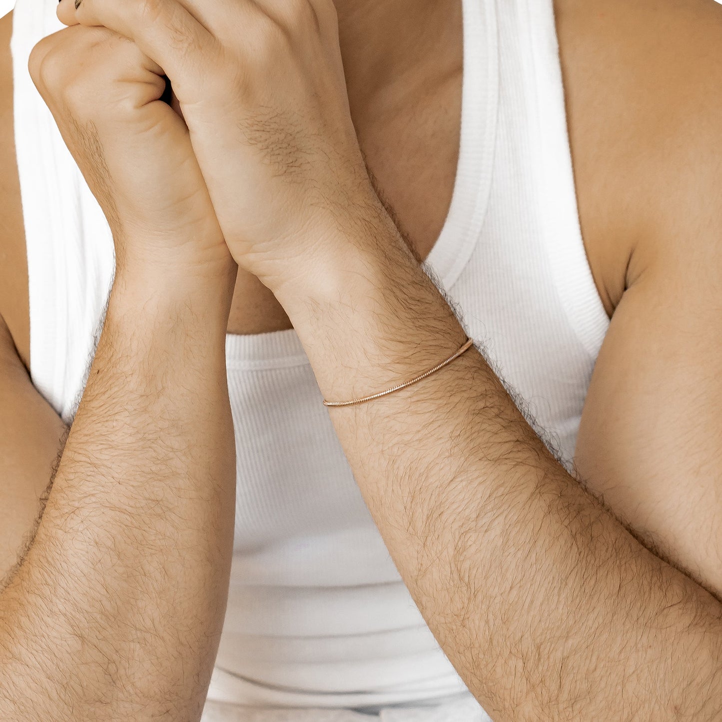 Round Snake Chain Bracelet Rose Gold