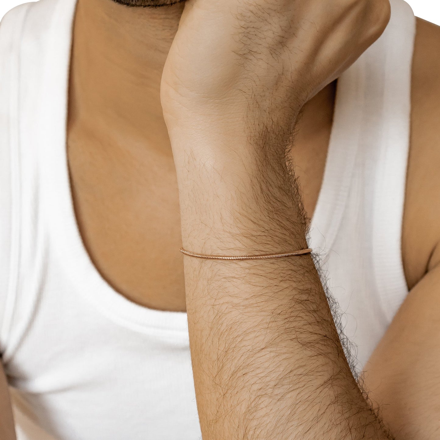 Round Snake Chain Bracelet Rose Gold