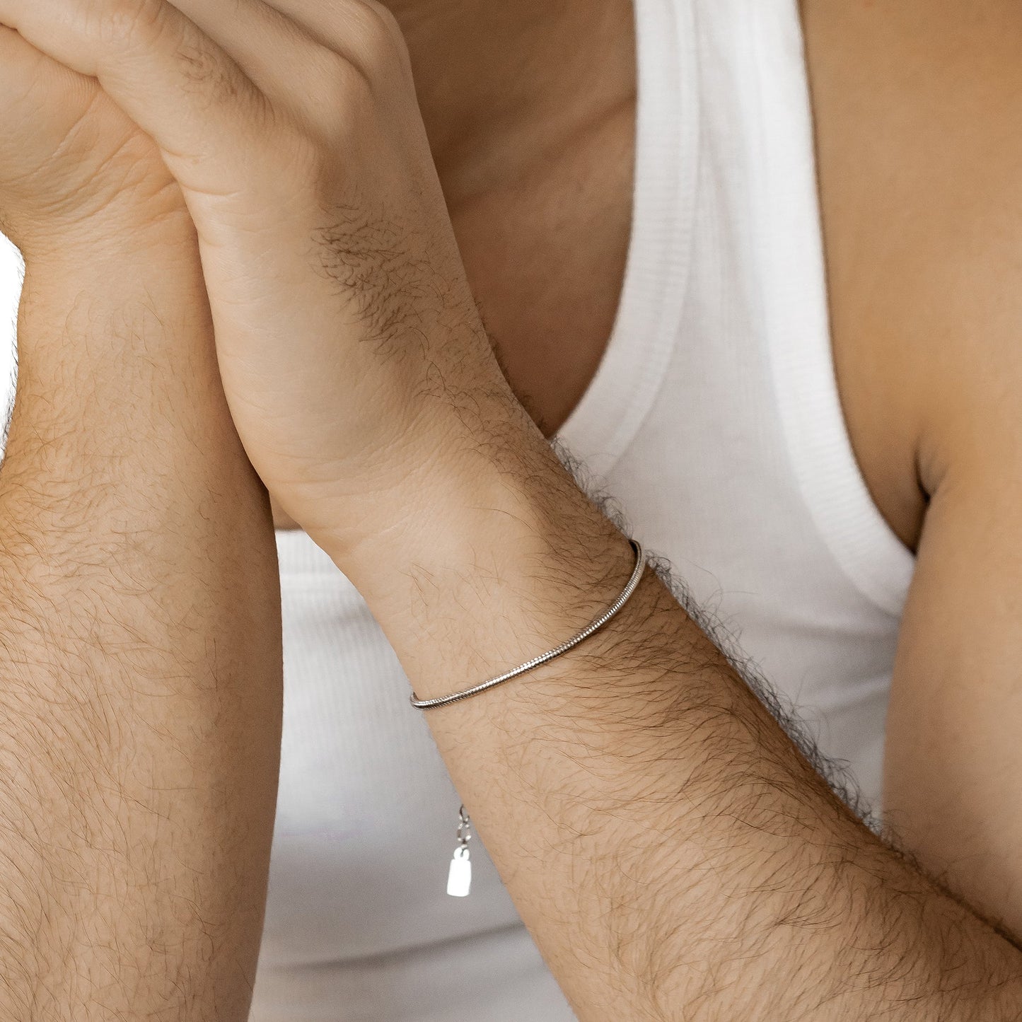Round Snake Chain Bracelet Silver