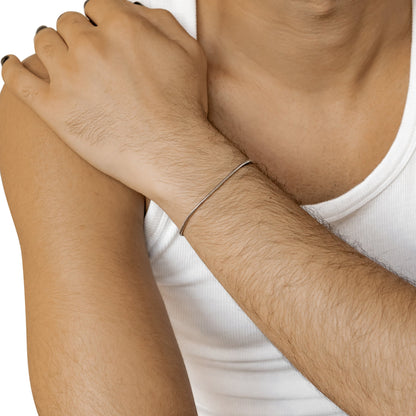 Round Snake Chain Bracelet Silver