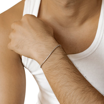 Round Snake Chain Bracelet Silver