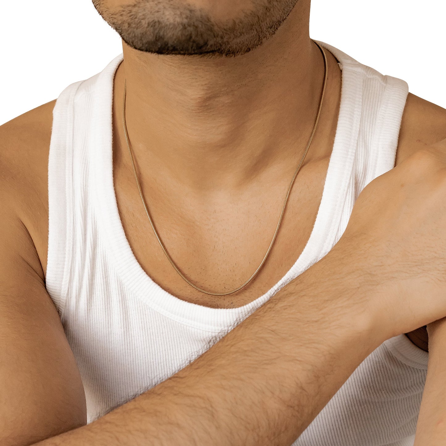 Round Snake Chain Necklace Gold