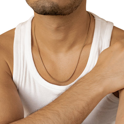 Round Snake Chain Necklace Gold