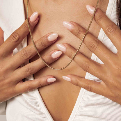 Round Snake Chain Necklace Gold