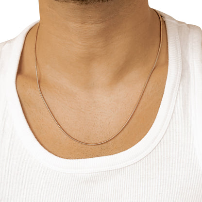 Round Snake Chain Necklace Rose Gold