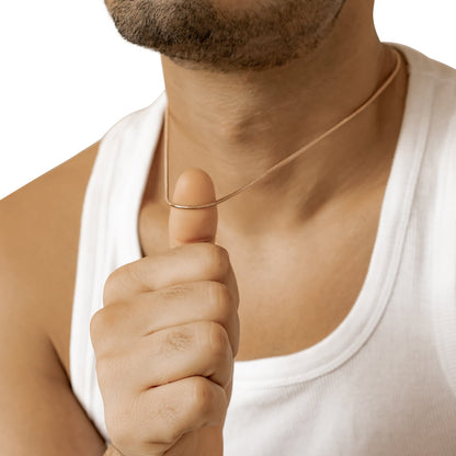 Round Snake Chain Necklace Rose Gold