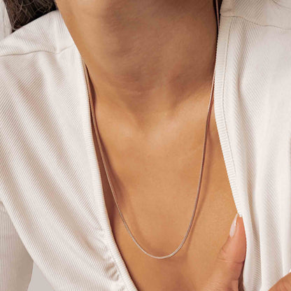 Round Snake Chain Necklace Rose Gold