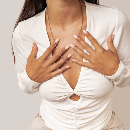 Round Snake Chain Necklace Rose Gold