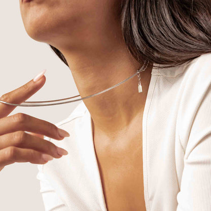 Round Snake Chain Necklace Silver