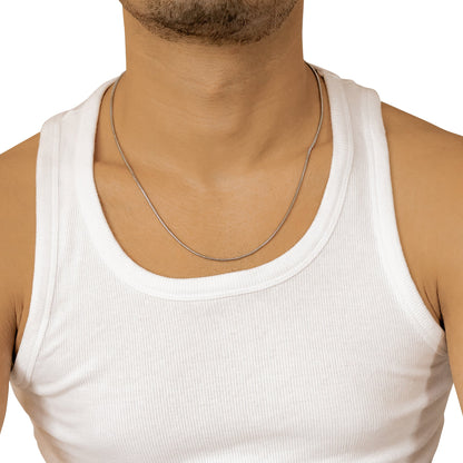 Round Snake Chain Necklace Silver