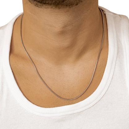 Round Snake Chain Necklace Silver