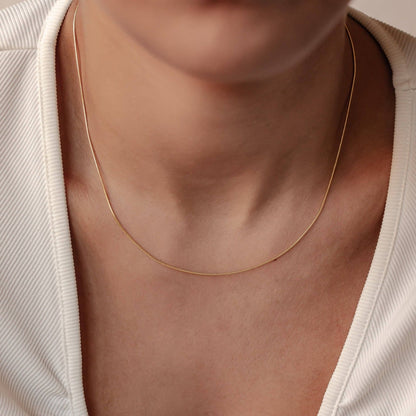 Round Snake Chain Necklace Sterling Silver