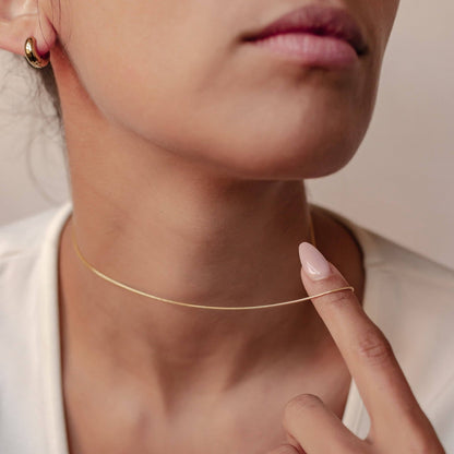 Round Snake Chain Necklace Sterling Silver