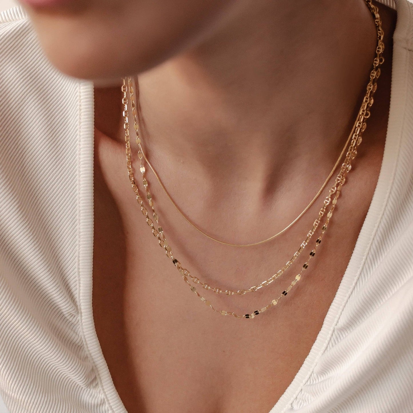 Round Snake Chain Necklace Sterling Silver